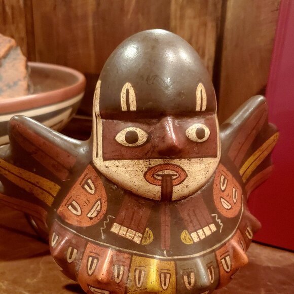 Museum-Inspired Nazca Winged Huaco – Ancient Andean Guardian of the Sky, Home In - Picture 3 of 4